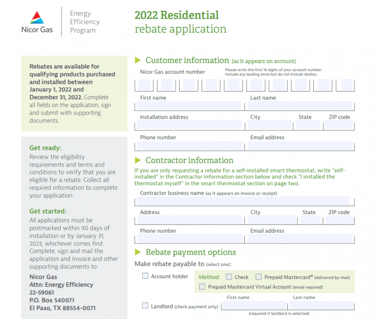 Nicor Rebates Printable Rebate Form Nicor Rebates Printable Rebate Form